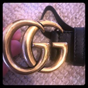 Leather Double G Gucci belt